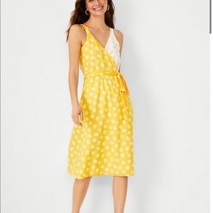 NWT Yellow Ann Taylor Seashell Wrap Dress